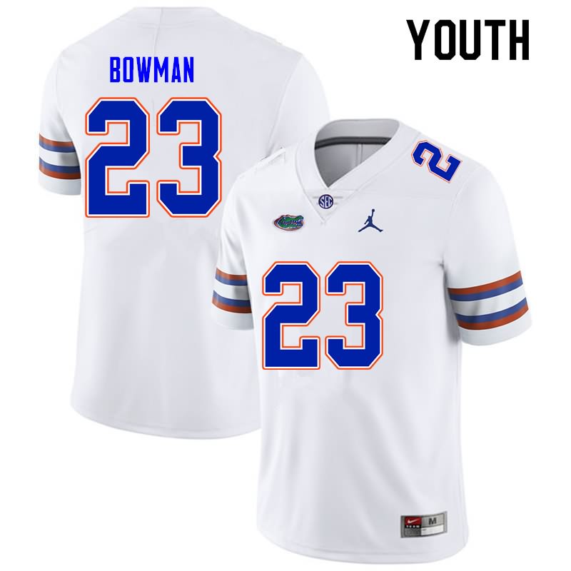 NCAA Florida Gators Demarkcus Bowman Youth #23 Nike White Stitched Authentic College Football Jersey HNQ6464ID